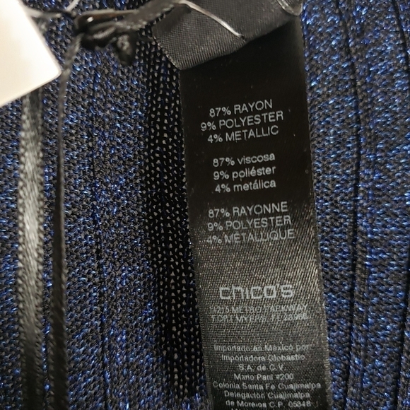 CHICO'S Black Label shimmer open front cardigan lightweight - Picture 7 of 7